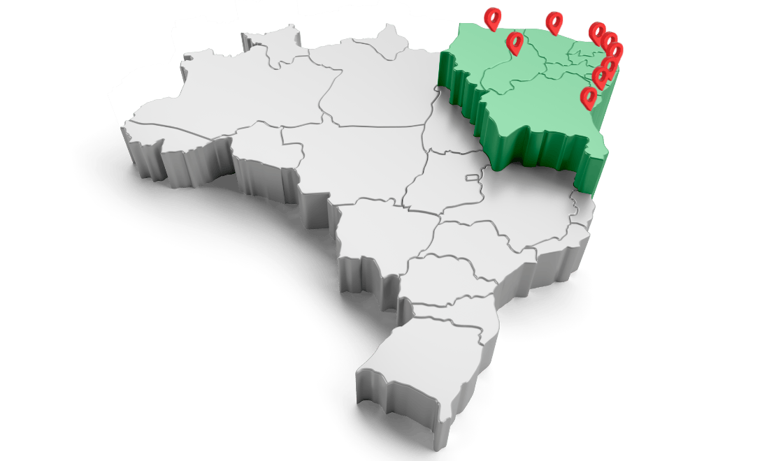 Mapa Nordeste Brasil